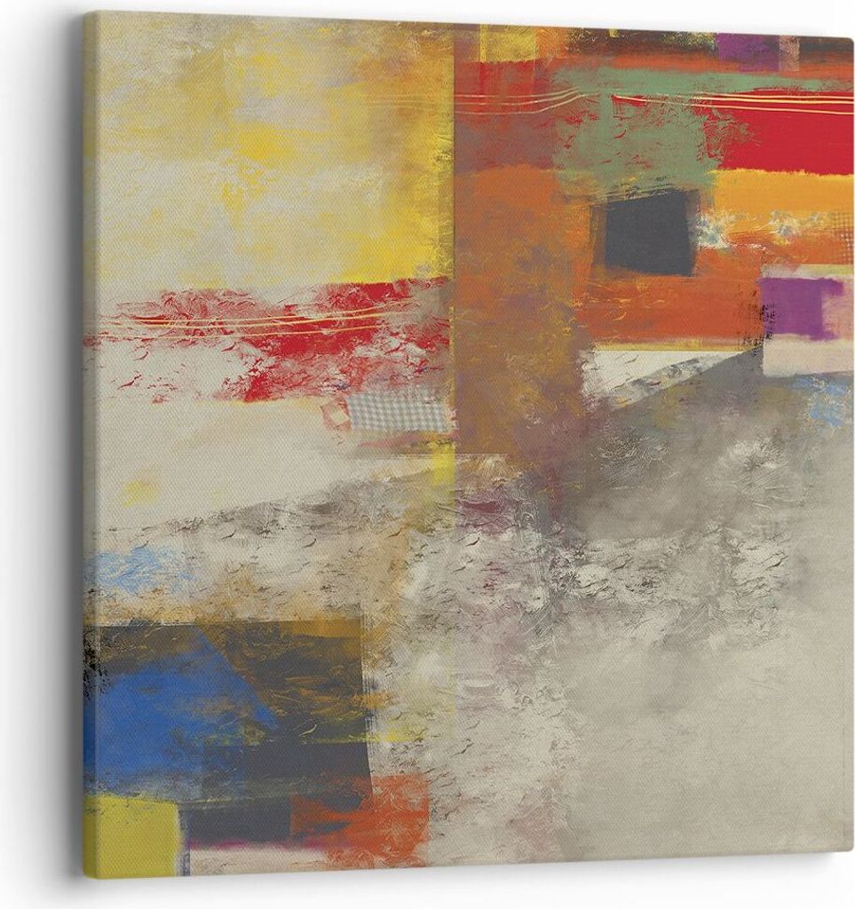Bild auf Leinwand - Leinwandbild - Einteilig - Abstraktion die Farben modern - 40x40cm - Wand Bild - Wanddeko - Wandbilder - Leinwanddruck - Bilder...