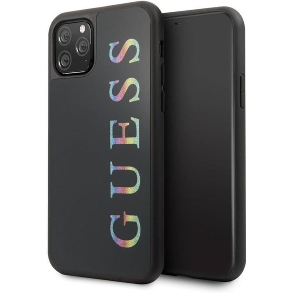 Guess GUHCN65LGMLBK iPhone 11 Pro Max schwarz/schwarz Hartschalenetui Glitter Logo Handyhülle