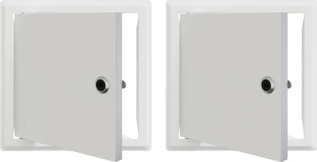 vidaXL Sportello Accesso Bianco Acciaio 23x23cm - Kit 2 Pezzi