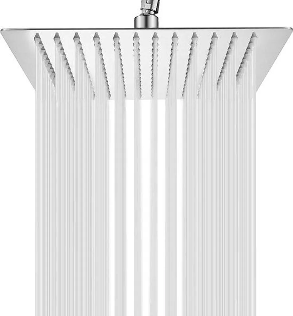 Pommeau de douche effet pluie carré orientable 360° en acier inoxydable