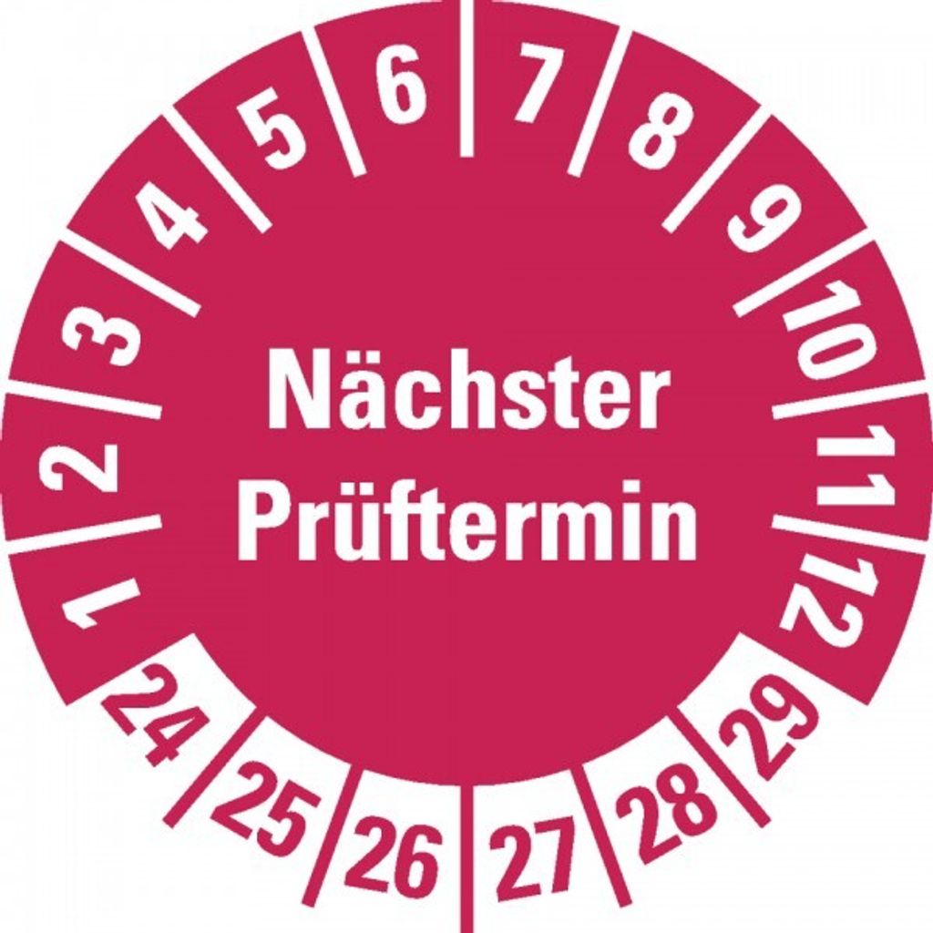 Dreifke Aufkleber I Prüfplakette Nächster Prüftermin 24-29, rot, Schachbrett...