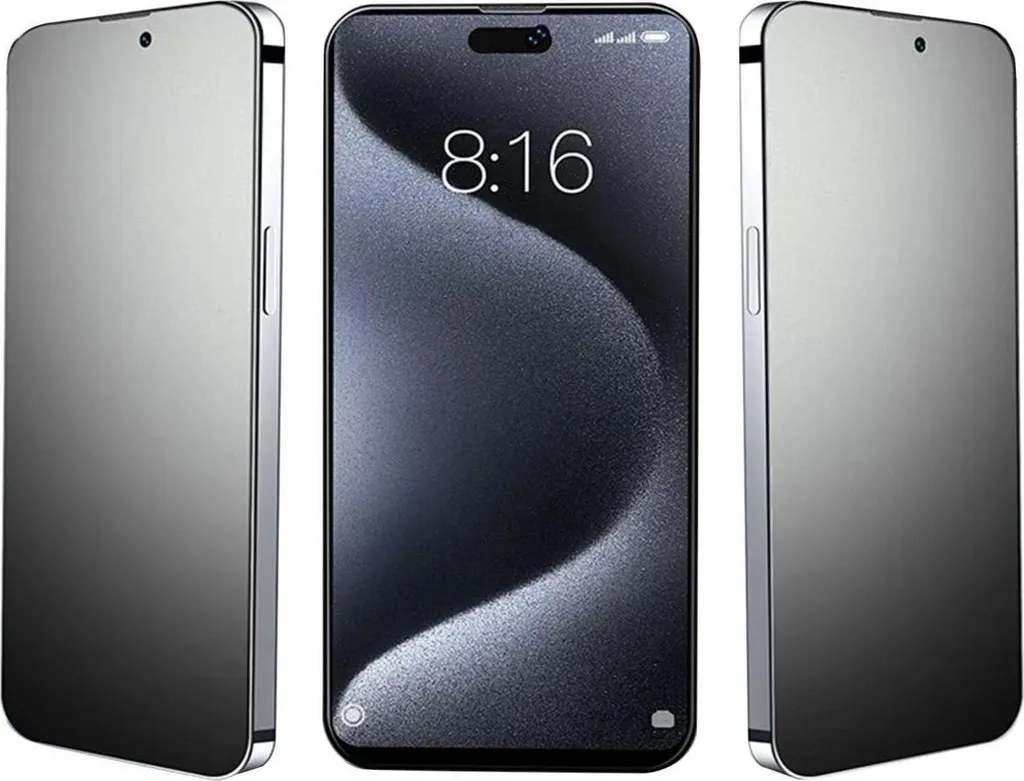 Vetro Temperato Privacy iPhone 15 Pro HAIWILL | 3 Pezzi Opachi 9H