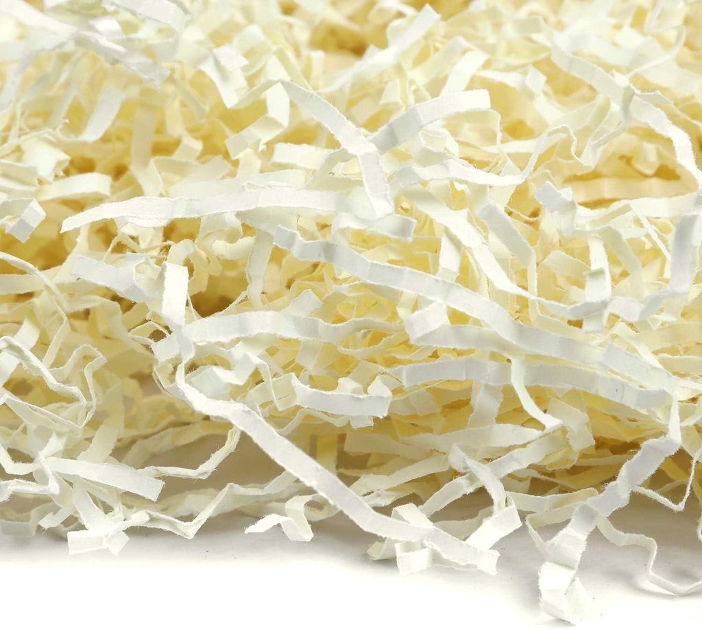1 kg Verschnippeltes Kraft-Papier - Cremig Gelb - Großformat - Für Ostergeschenke - Ersatz für Holzwolle - Dekoratives Verpackungsmaterial