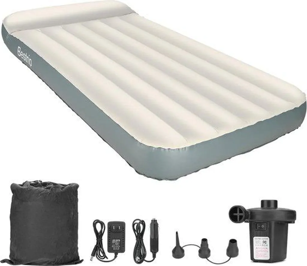 Matelas pneumatique 1 personne pour invités - Gonflage rapide secteur