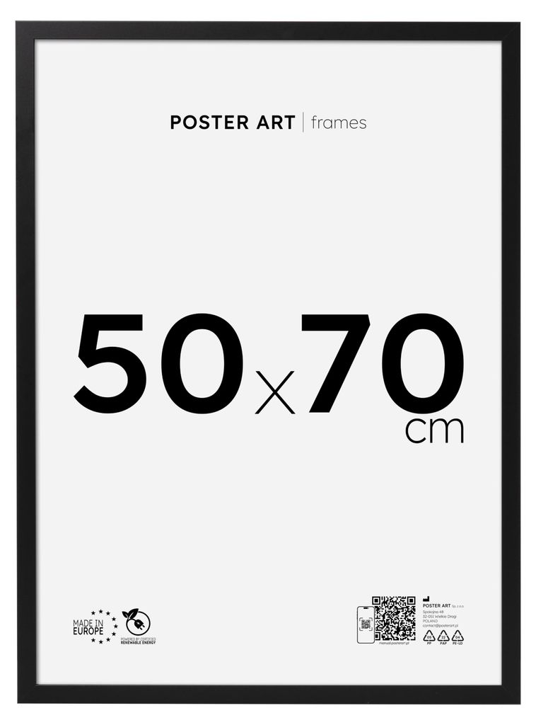 Bilderrahmen 50x70 cm für Fotos und Poster, schwarz, MDF – Produktbild 