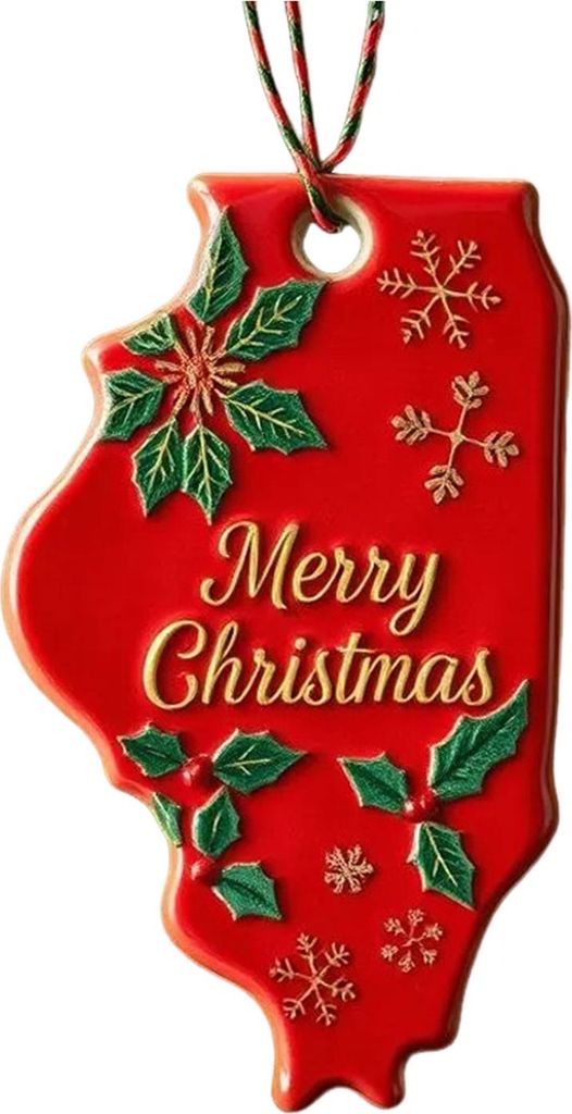 Weihnachtsbaumschmuck mit Bundesstaatsmotiven: Acryl-Anhänger in Form eines Bundesstaates zur Dekoration des Weihnachtsbaums