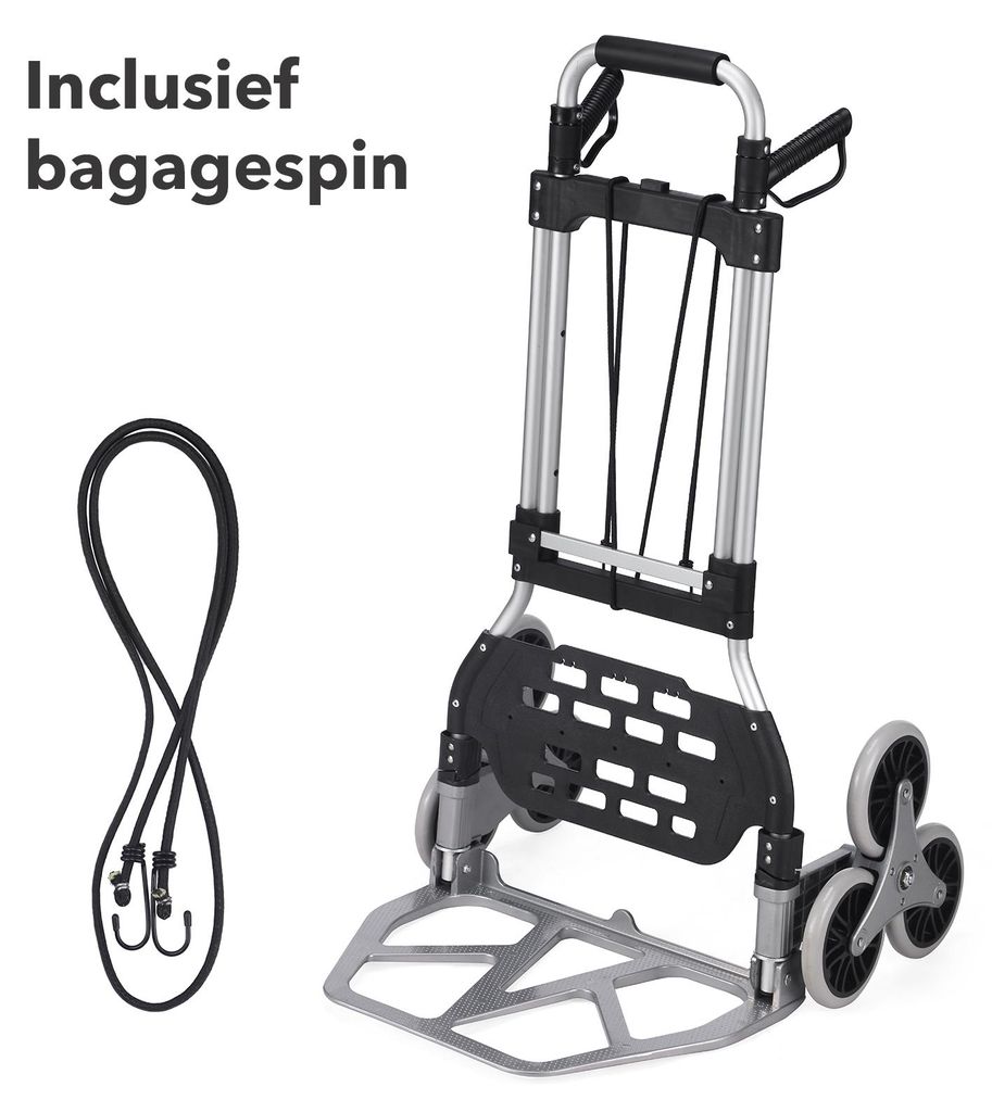 PACKAWAY Sackkarre 120 kg – faltbar – Pedalräder – Teleskopgriff – Aluminium