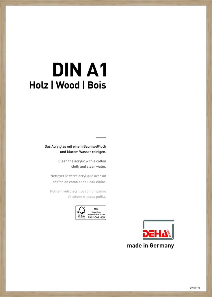 DEHA Holz Bilderrahmen Fontana, 59,4x84,1 cm | Kaufland.de