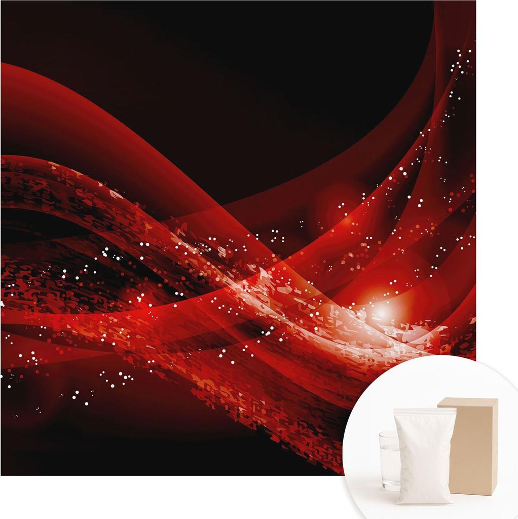 Fototapete - Wandbilder für Wohnzimmer - 250x250 cm - Dekorative Wandfolie - Modernes Design für Wanddekoration - Tapeten für Innenräume - Rote...