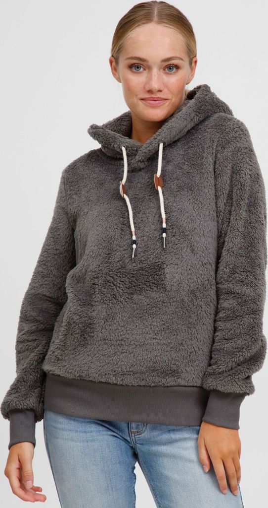OXMO OXAnniken Fleecepullover Damen Kapuzenpullover Pullover mit Kapuze & Teddyfutter