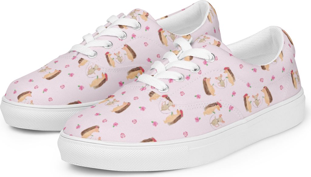 Mr. & Mrs. Panda Damenschuhe Igel Seilhüpfen Größe 43 - Rosa - Geschenk, Kindergarten, Maus, Sneaker Damen, Lustige Sprüche, Kinder, Freizeitsc...