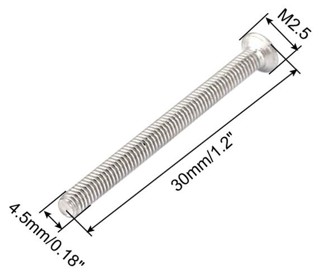 50 Stš¹ck Phillips senkkopfschrauben M2,5x 30mm Ger?teschrauben Flachkopfschrauben Senkkopf Schrauben Silber Ton