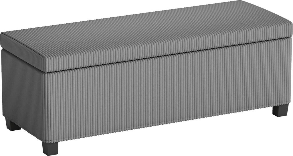Aufbewahrungsbank mit Cordbezug, 84 l, Grau