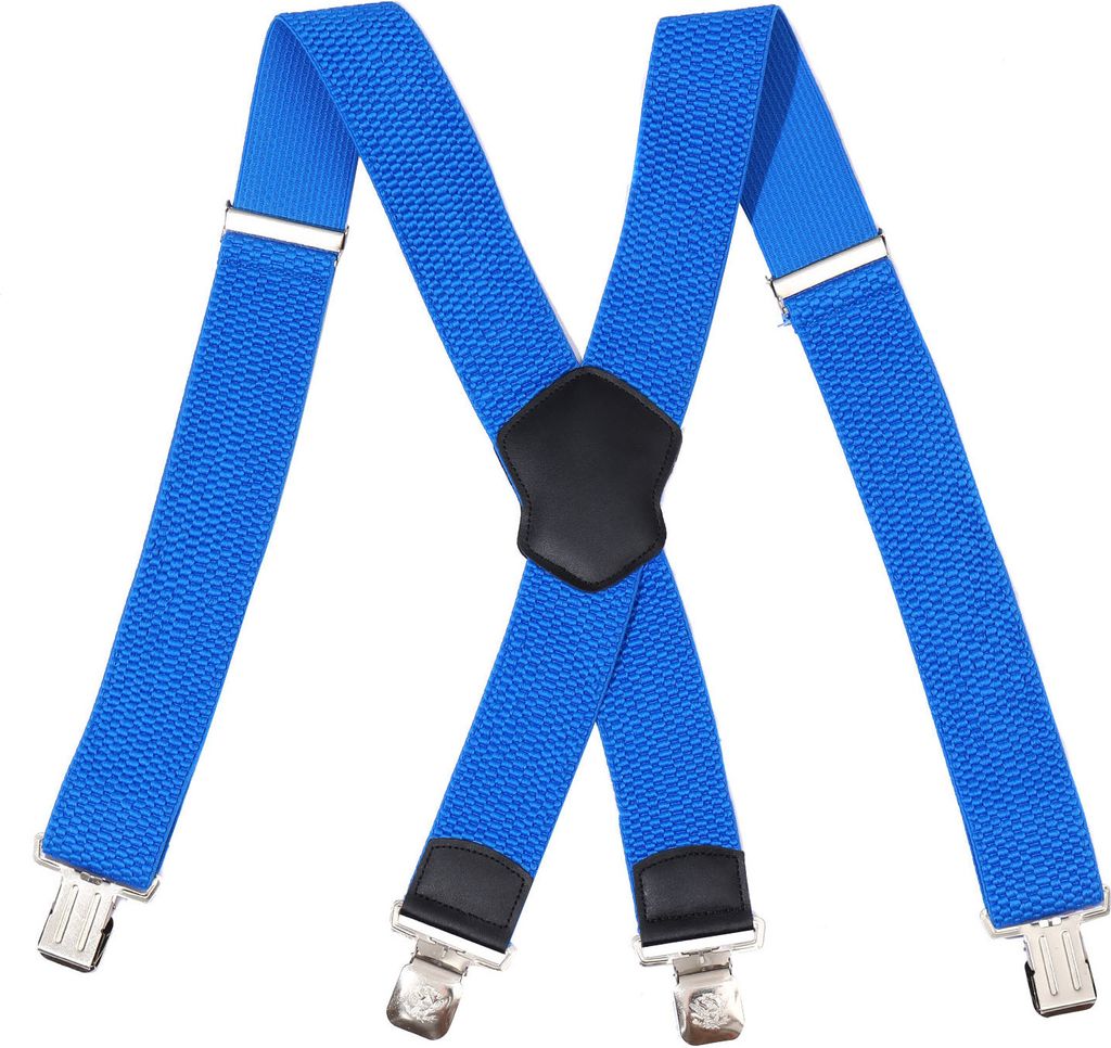 Hosenträger X-Form, Serie X, Blau, 120x5 cm, 4 Clips mit Produktbild 