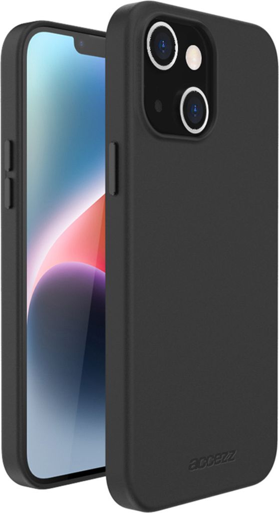 iPhone 14 Plus hülle iPhone 14 Plus Schützhulle Leather Backcover mit MagSafe Echtes Leder Schwarz Accezz