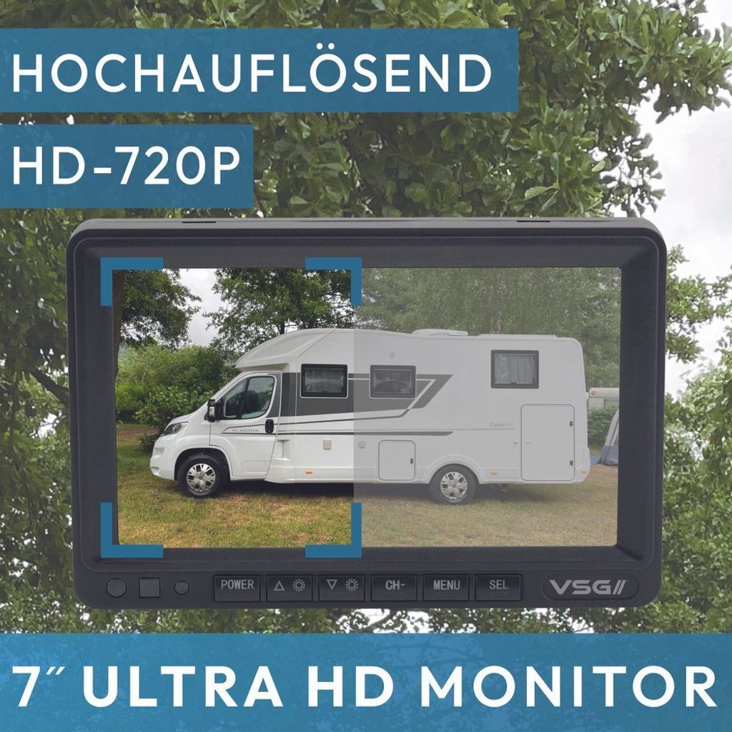 7" FUNK-HD-Rückfahrkamera PREMIUM PRO HD mit 2 Kameras Produktbild 7