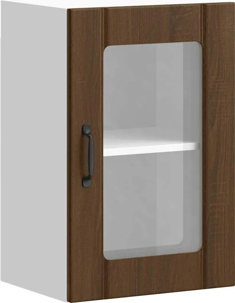 Eleganza Retrò: Pensile Lucca Rovere Marrone e Vetro 60cm