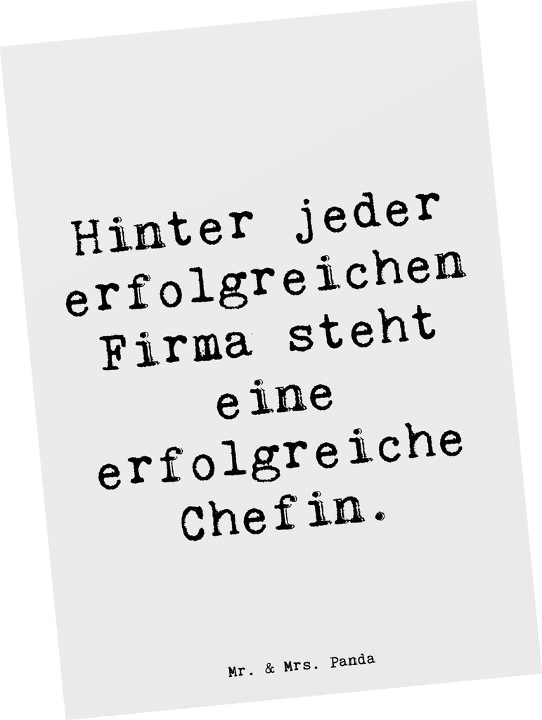 Mr. & Mrs. Panda Postkarte Spruch Chefin Power - Weiß - Geschenk, Berufsalltag, Fotokarte, Vorgesetzte, Beruf, Managerin, Grußkarte, Team Leader,...