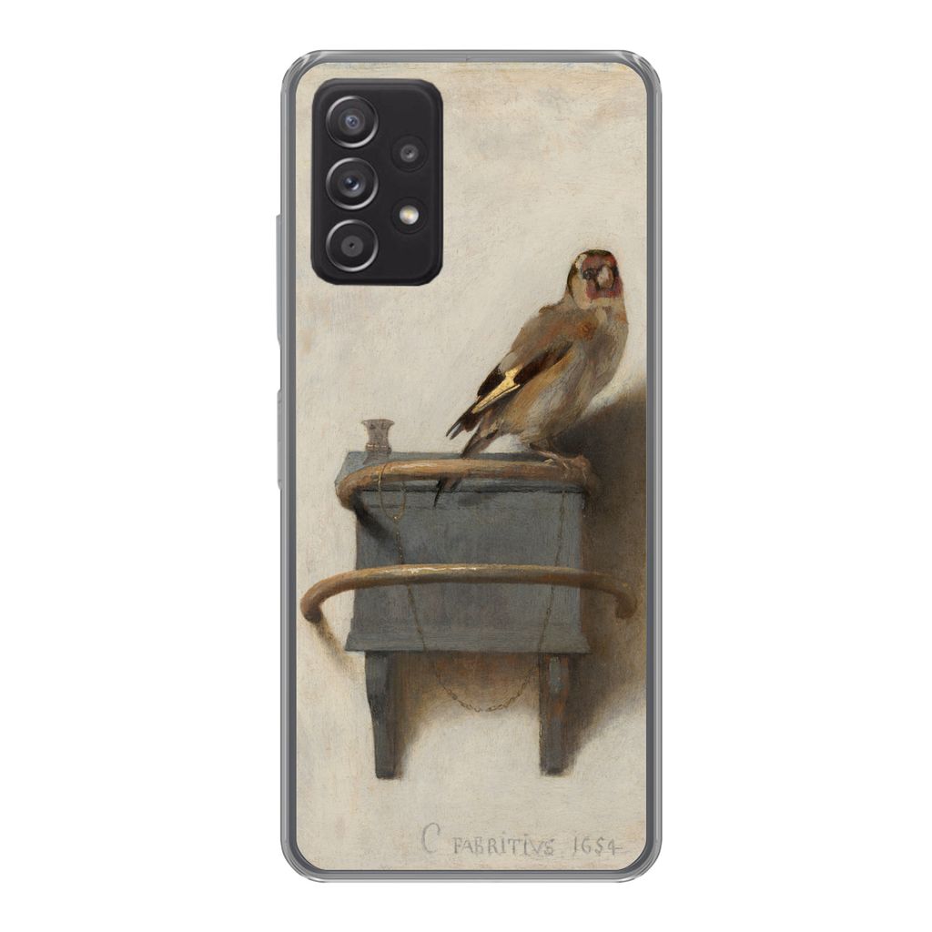MuchoWow Handyhülle Schutzhülle Hülle für Samsung galaxy a73 Stieglitz - Alter Meister - Carel Fabritius Silikon Softcase Handy Hülle - Hand...