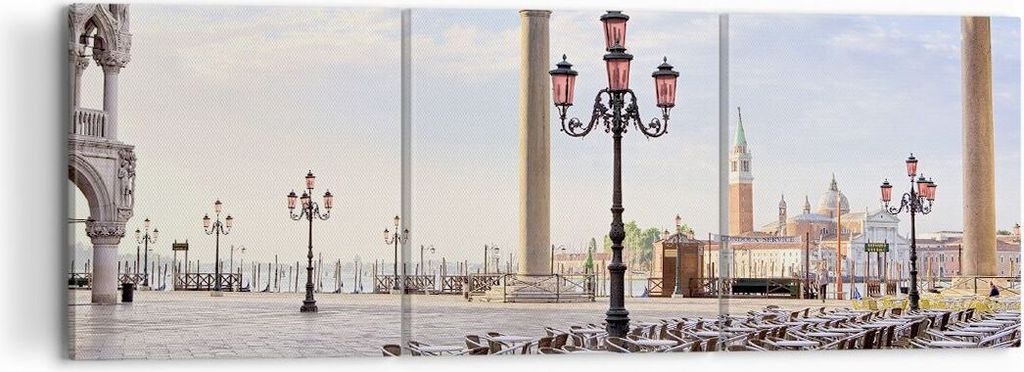 Bild auf Leinwand - Leinwandbild - Architektur Stadt Venedig - 120x40cm - Wand Bild - Wanddeko - Leinwanddruck - Bilder - Kunstdruck - Wanddekorati...