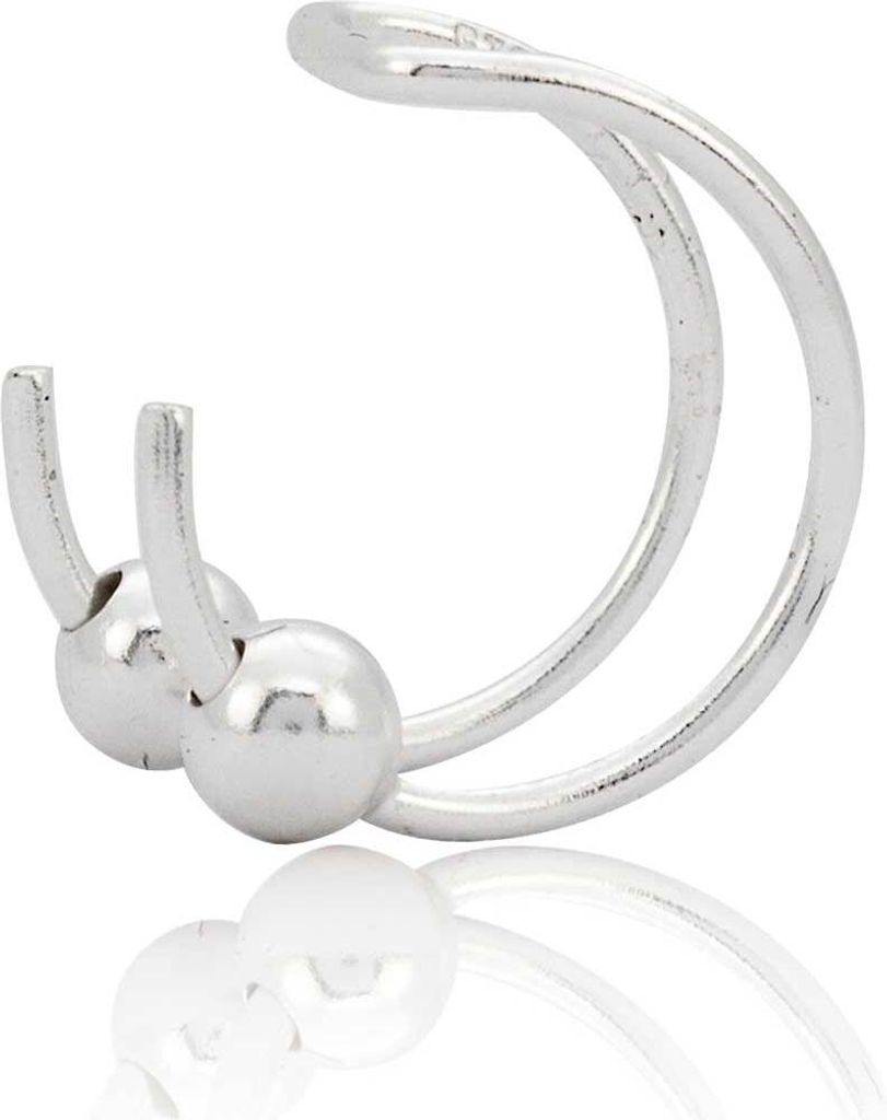 Ear Cuff 925 Sterling Silber zweireihig mit Kugel Produktbild 