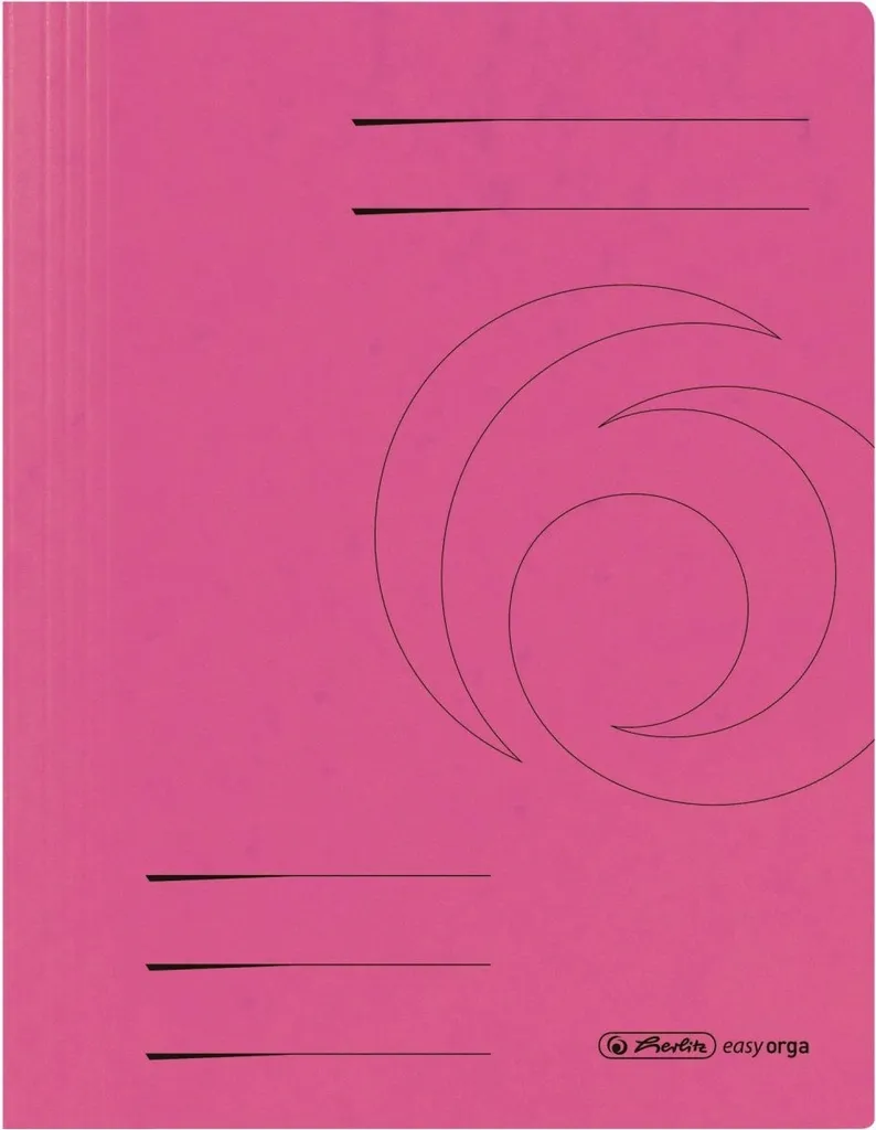 Porte-vues Herlitz 11159910 en Carton Rose DIN A4 pour Dossiers Scolaires
