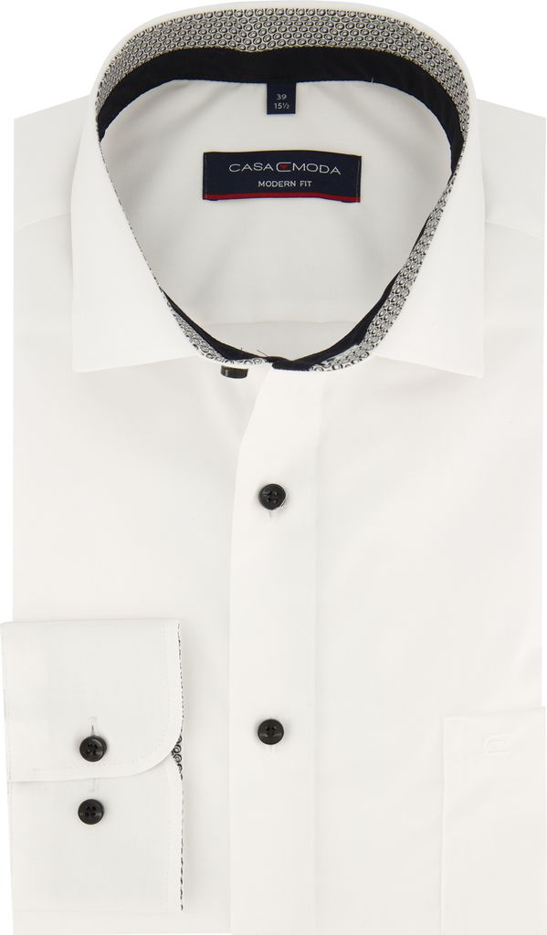 Casa Moda Modern Fit Hemd normale Passform weiß einfarbig Produktbild 