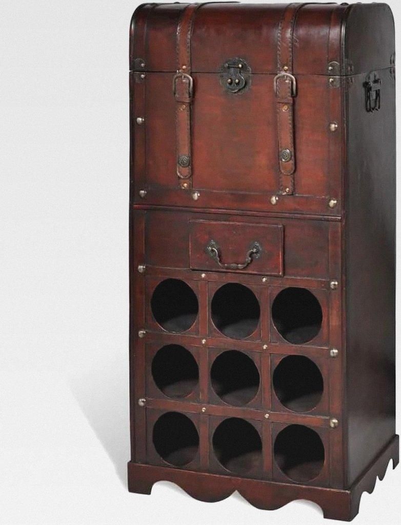 Holz Flaschenregal 9 Flaschen Truhe Weinregal Weinständer Weinschrank