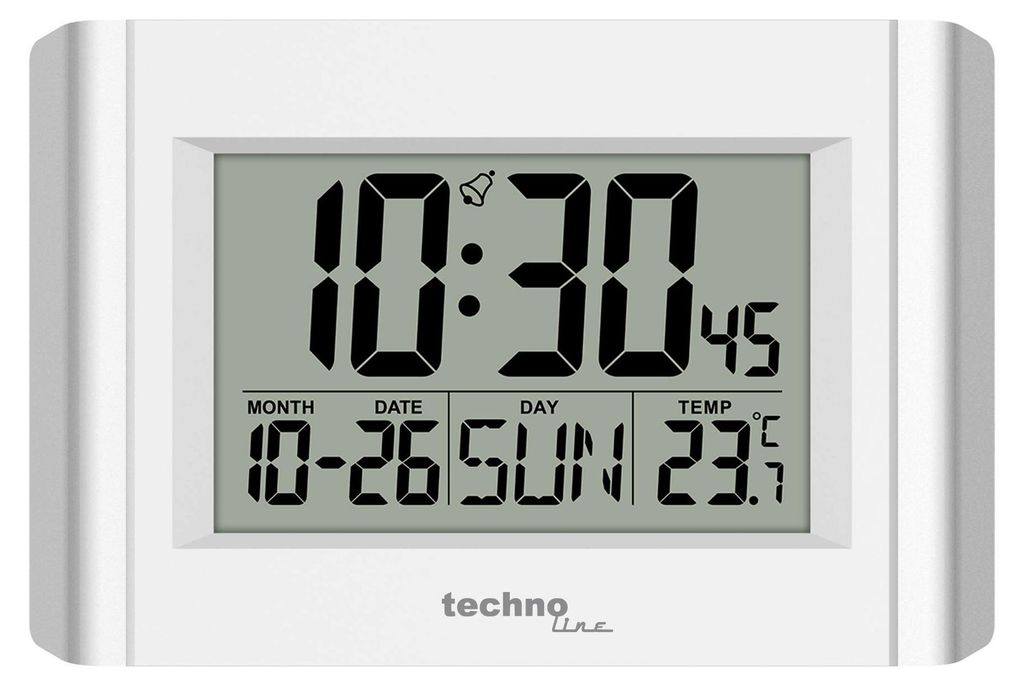 Technoline WS8002 Quarz-Wanduhr mit Temperatur- und Datumsanzeige