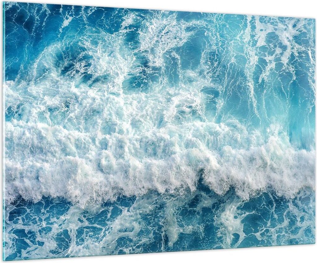 Bilder auf glas - Meer Welle Ozean - 100x70cm - Glasbilder - Wandbilder - Kunstdruck - zum Aufhängen bereit - Wanddekoration aus Glas - Glas Bilde...