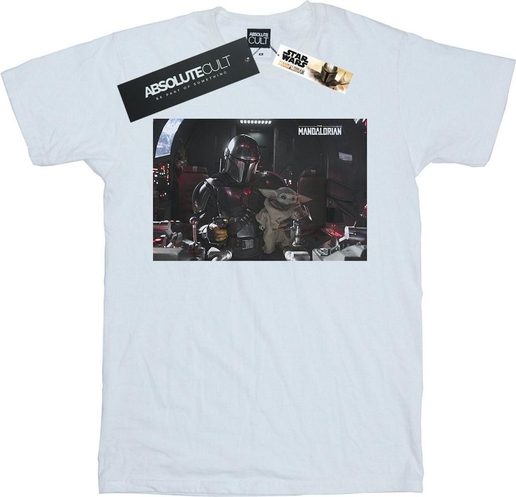 Star Wars - "The Mandalorian And Co-Pilot" T-Shirt für Herren BI47132 (3XL) (Weiß)