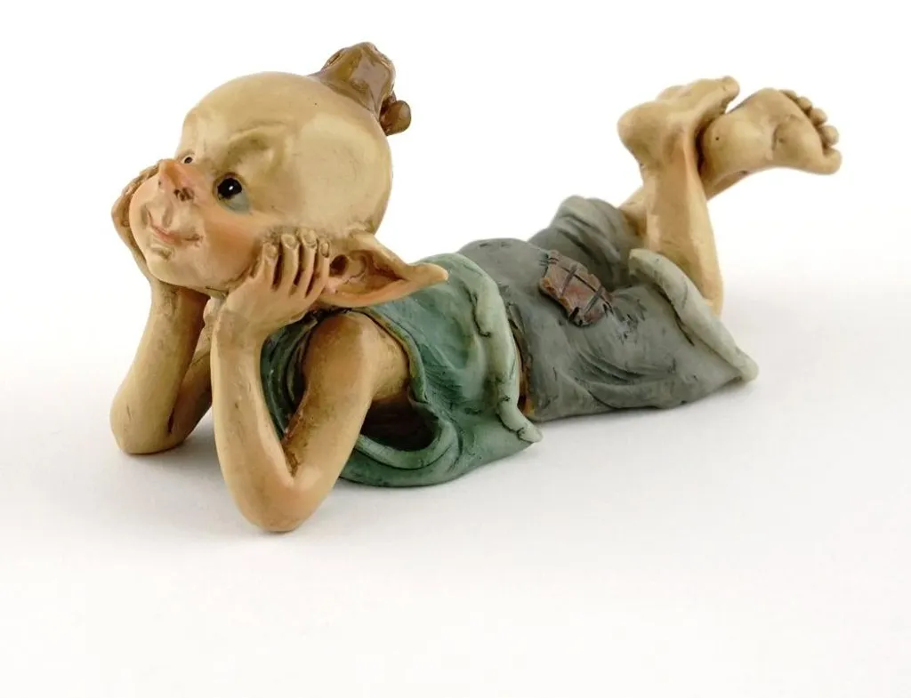 Figurine de Lutin Pensif Miniature pour Jardin Féérique et Terrarium