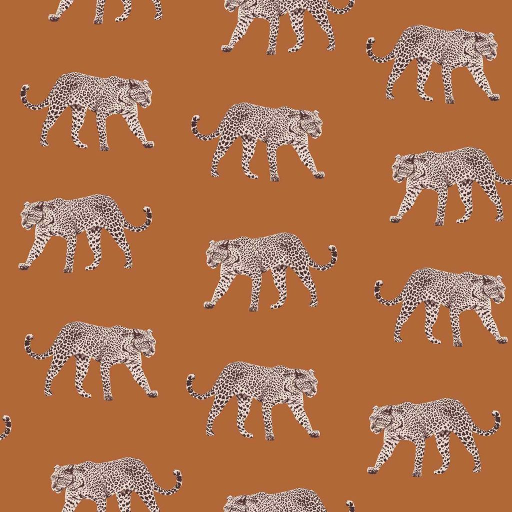 ESTAhome Tapete Panter Dunkelorange 53 cm x 10.05 m
