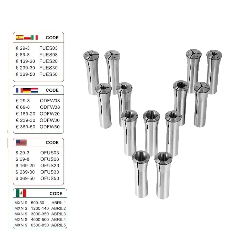 Kit pinces de serrage R8 ultra-précis en acier 45# boîtes incluses