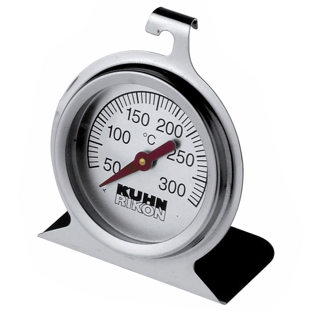 Kuhn Rikon Ofenthermometer mit Standfuß, Thermometer für Backofen, Edelstahl, Glas, 2280
