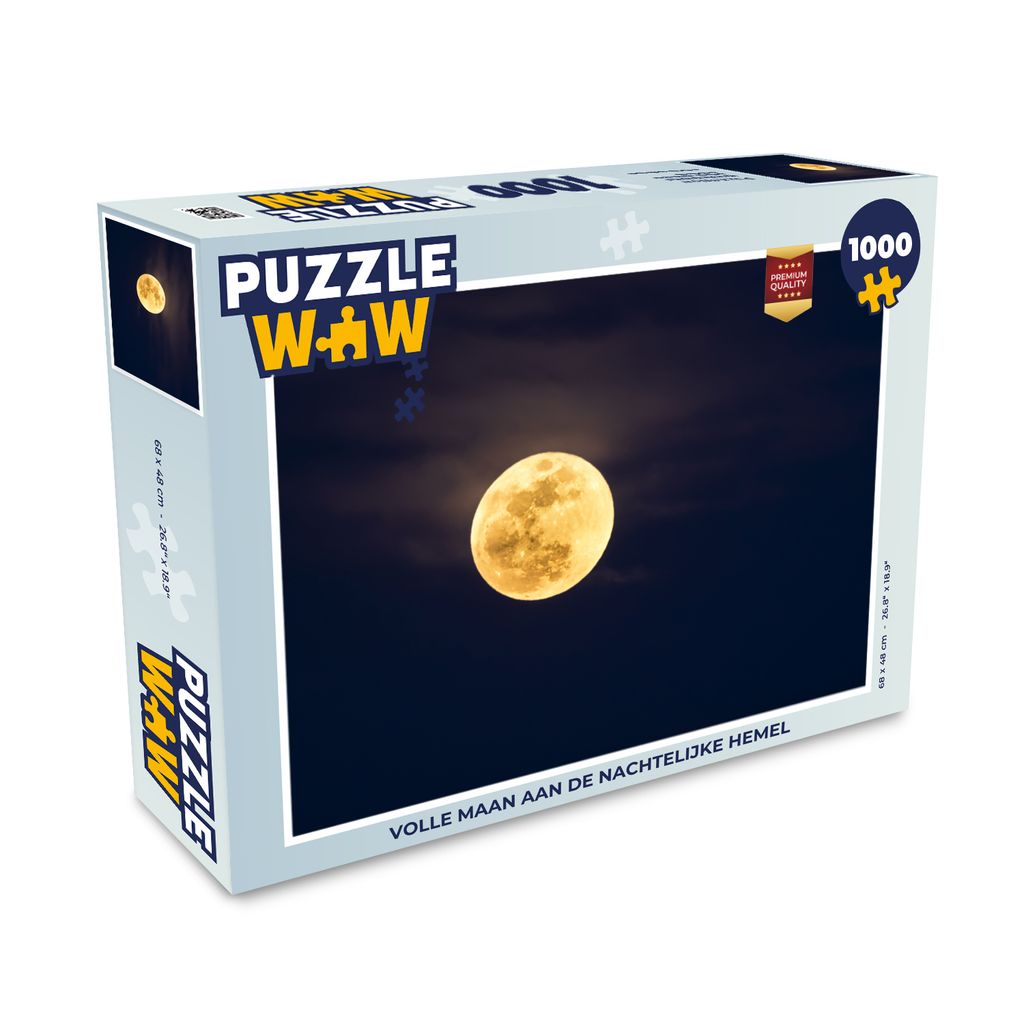 MuchoWow Puzzle 1000 Teile Mond - Himmel - Gelb - Erwachsene - Rätsel