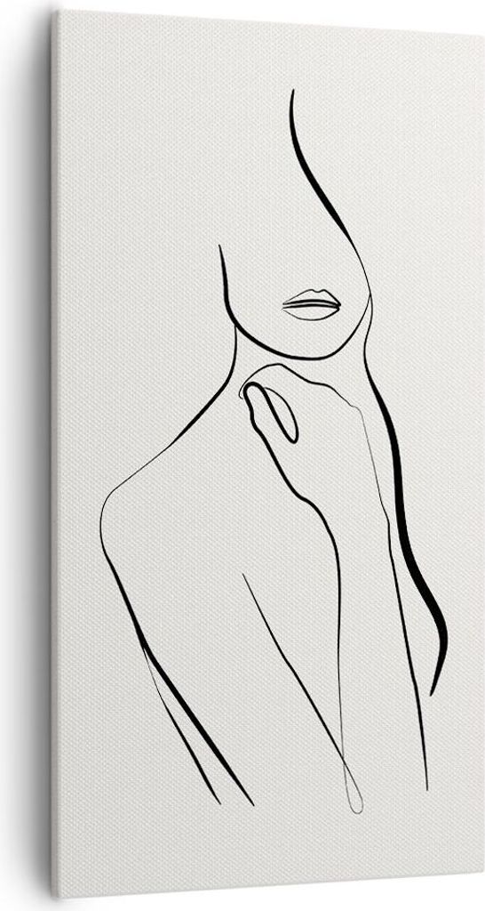 Bild auf Leinwand - Leinwandbild - Einteilig - Frau Skizze Zeichnung - 55x100cm - Wand Bild - Wanddeko - Wandbilder - Leinwanddruck - Bilder - Wand...