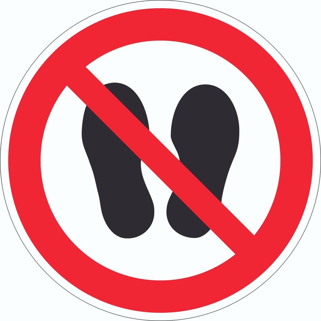 Betreten der Fläche verboten Symbol Aufkleber Kreis Ø300mm