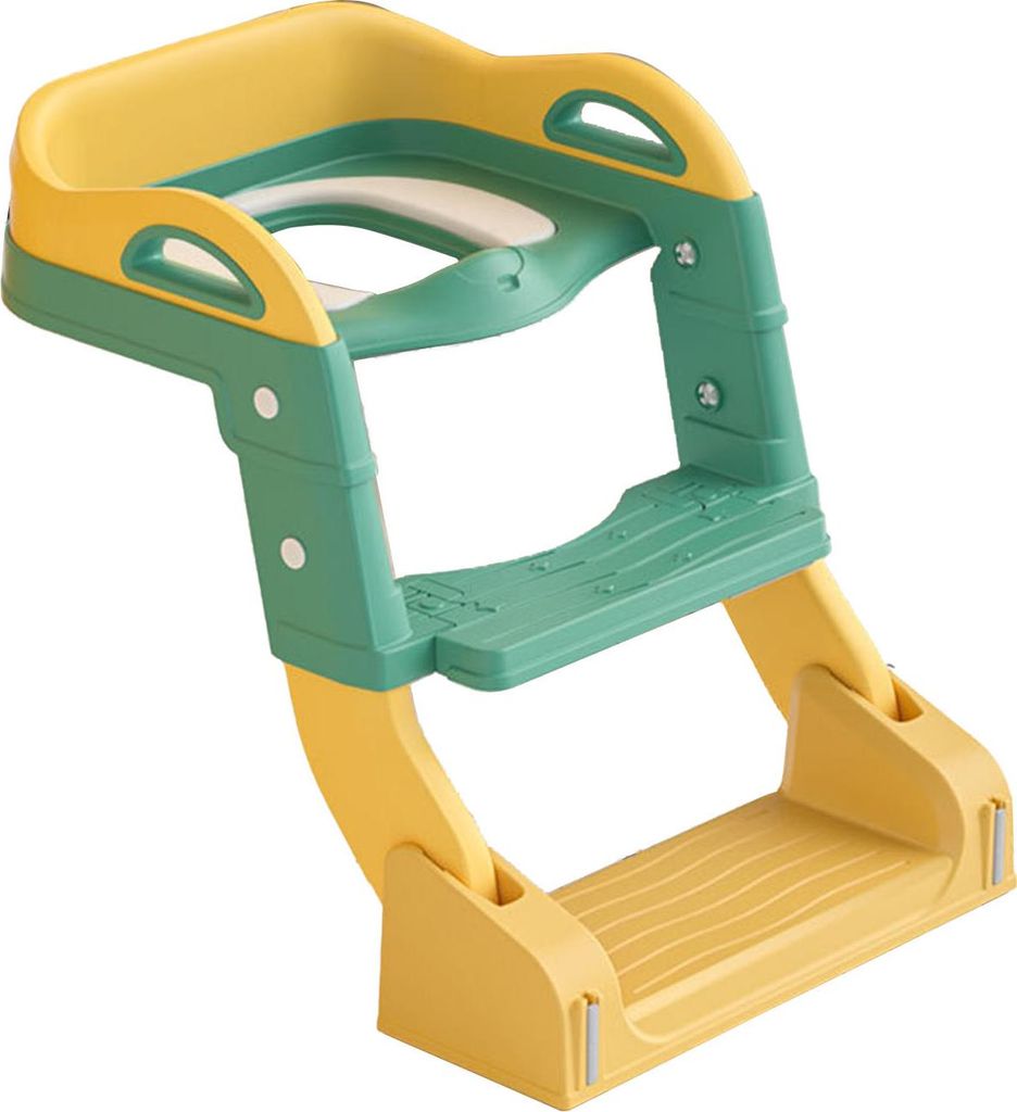 Multifunktions-Toilettensitz für das Töpfchentraining mit Tritthocker, Leitergriffen, faltbarer Stuhl für Kinder, dunkelgrün