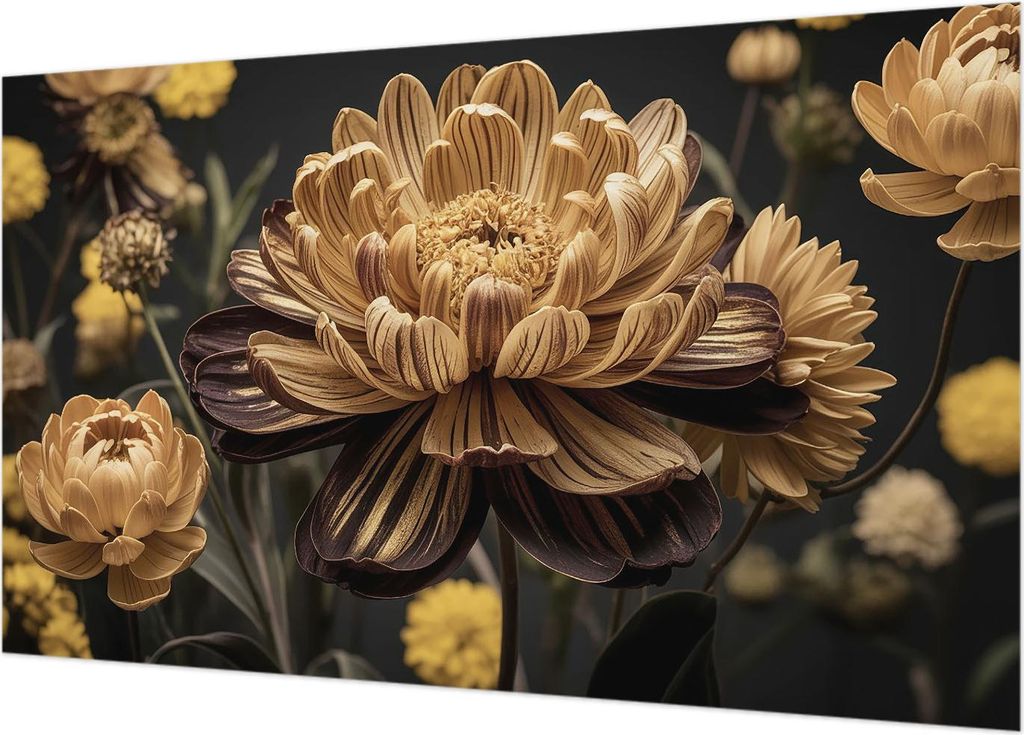 Fototapete - Wandbilder für Wohnzimmer - 416x254 - Dekorative Wandfolie - Modernes Design für Wanddekoration - Tapeten für Innenräume - Florale...