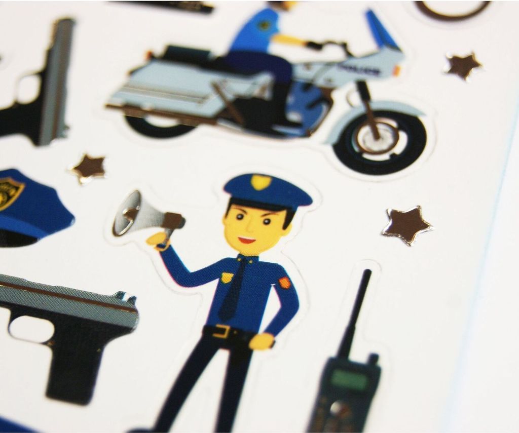Aufkleber - Polizei - Vergoldet - 1,8 cm