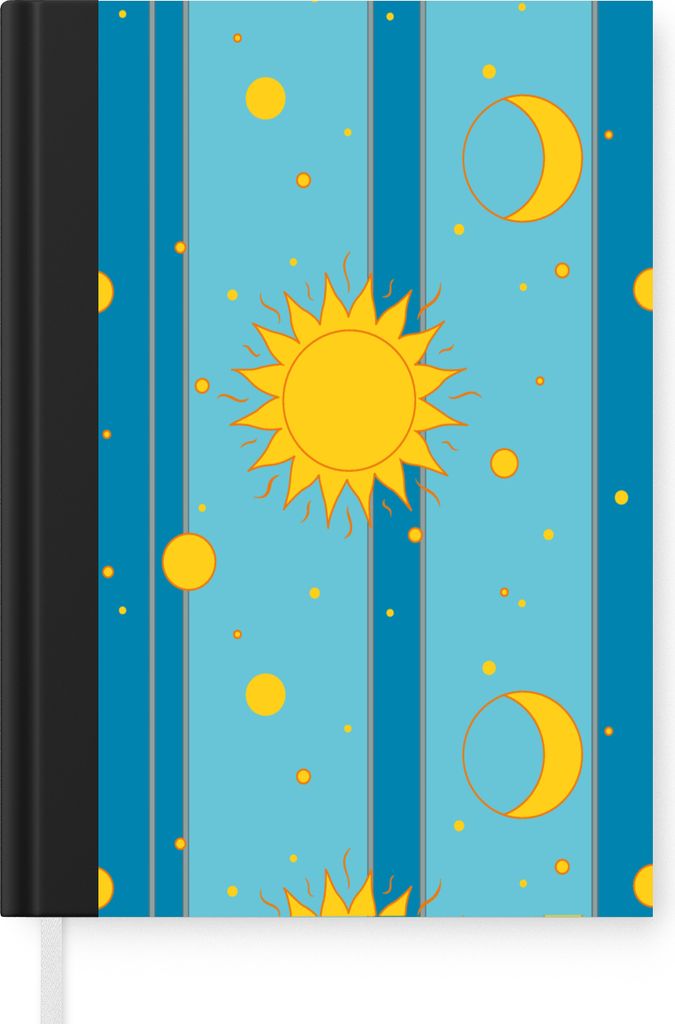 MuchoWow Notizbuch Tagebuch Haushaltsbuch Notebook A5 Sonne - Mond - Design - Notizblock - Notizheft - Notebook - Schreibblock - Papier