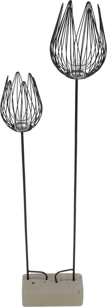Gartenstecker Windlicht 2er Set Kerzenständer Kerzen Teelichter Teelicht Deko