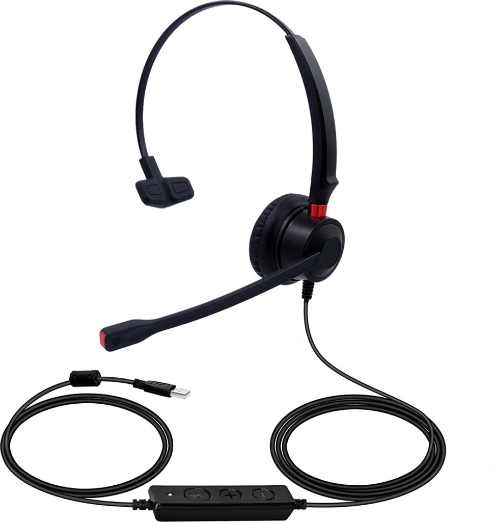USB-Kabel-Computer-Headset mit Mikrofon, Rauschunterdrueckung, universeller Buero-Callcenter-Kopfhoerer, einseitige Unterstuetzung, Lautstaerkerege...