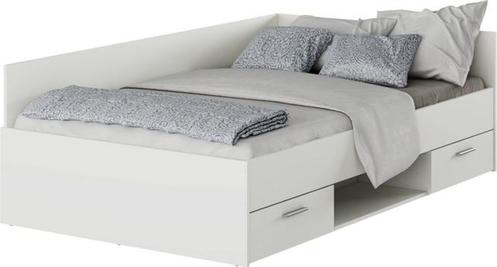 Kondela Bettrahmen mit Stauraum Boat 120 - Weiß Produktbild 