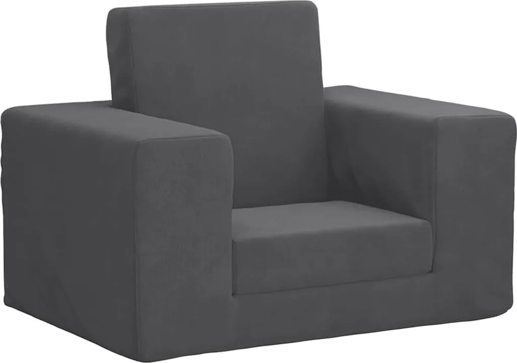 Mini Divano Letto Peluche Antracite Mobili2025 - Morbidezza Kids