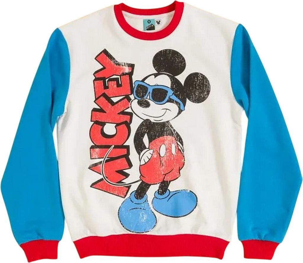 Disney - Sweatshirt für Herren/Damen Uni, Blockfarben TT636 (XXL) (Weiß/Blau/Rot)