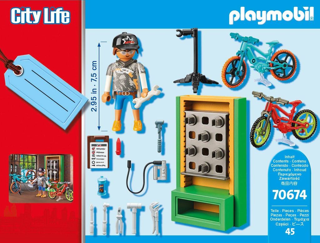 PLAYMOBIL 70674 Elektrofahrrad Service Geschenkset