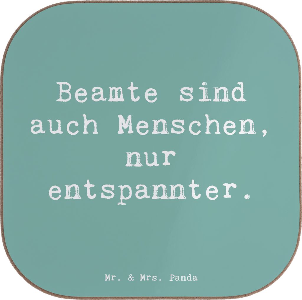 Mr. & Mrs. Panda Tischschoner Spruch Beamtin Entspannt - Meeresbrise - Geschenk, Hingabe, Berufsalltag, Beruf, Untersetzer für Gläser, Jubiläum,...