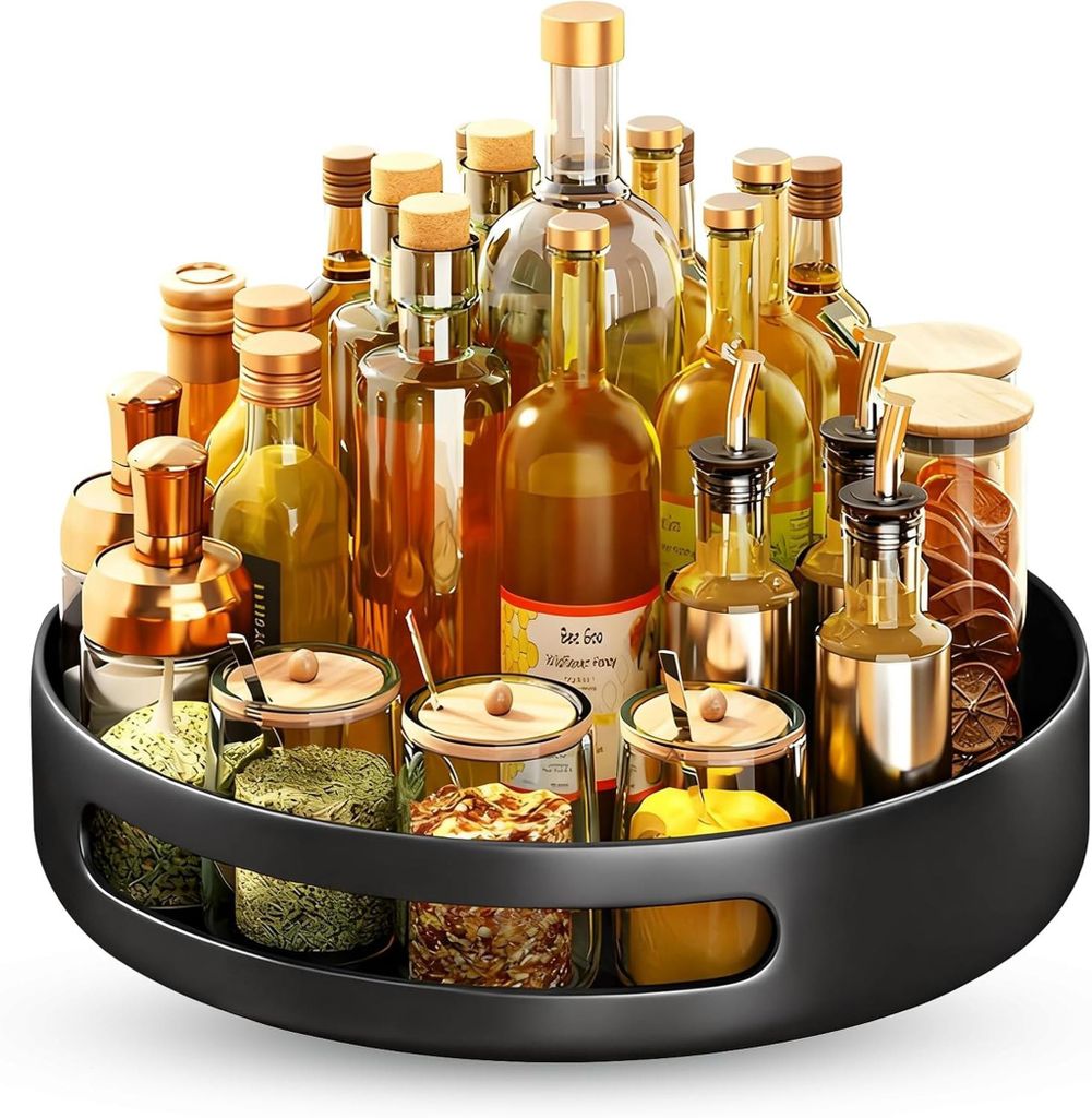 Lazy Susan Gewš¹rzregal 30 cm aus Metall šC 360¡ã drehbares, rutschfestes Organizer-Regal fš¹r Kš¹che, Kš¹hlschrank & Bad šC Platzspare...